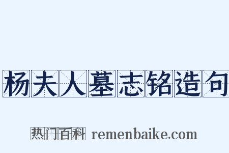 杨夫人墓志铭造句是什么意思的图片